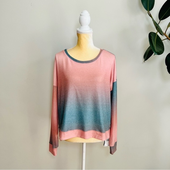 Onzie crew pullover sweatshirt beach balm ombré hi low - Picture 6 of 11